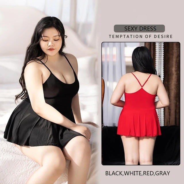 Lace Sling without Chest Pad Ice Silk plus Size Night Skirt Suit High-Grade