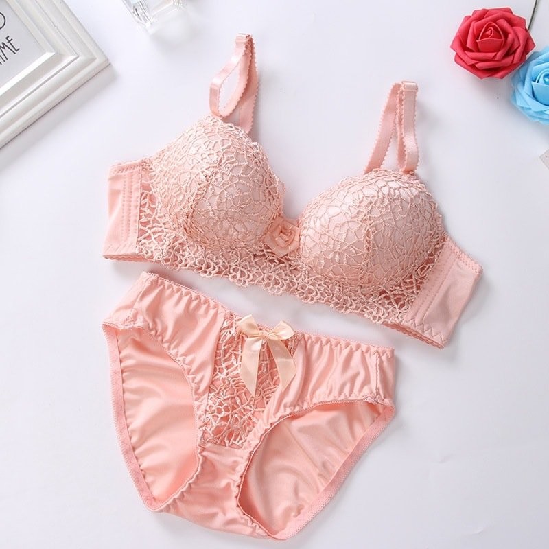 Embroidery Lace Bra Panty Set