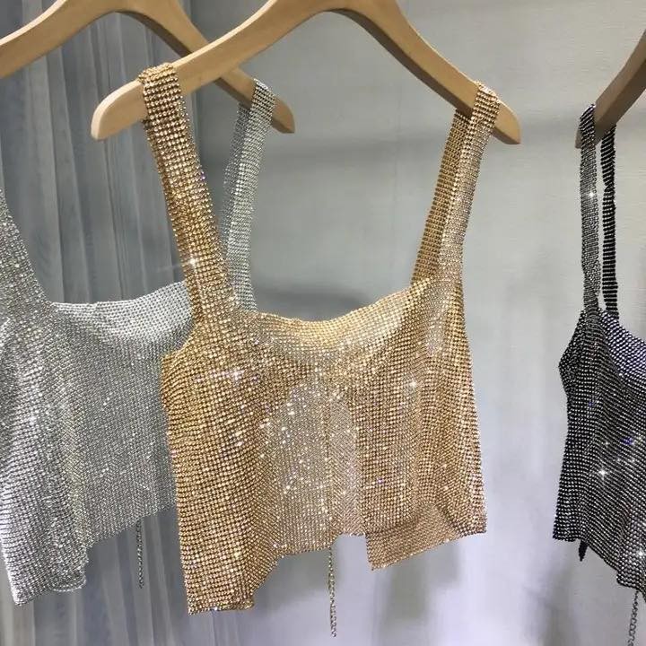 Women’s Metallic Sequin Halter Top